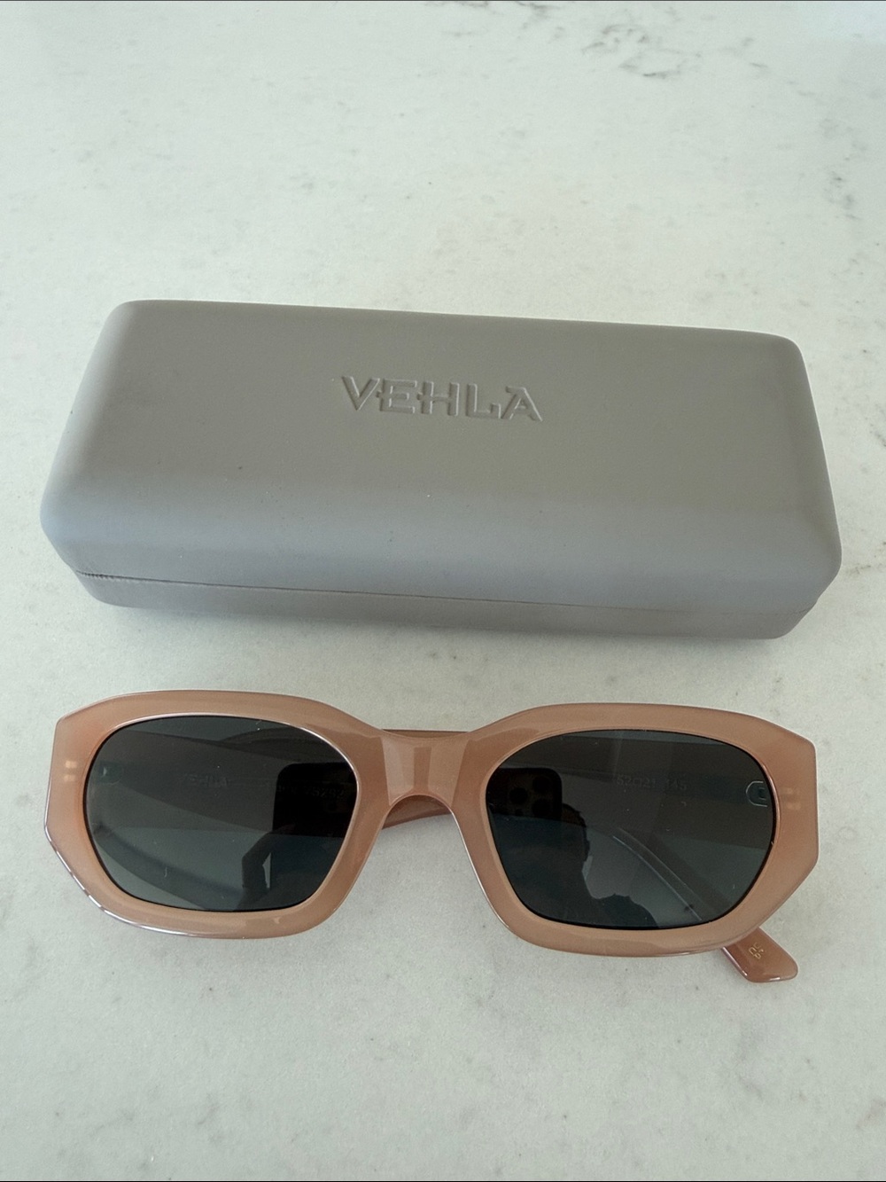 VEHLA Women's Blush Beige Rectangular Sunglasses